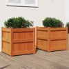 Garden Planters 2 pcs Wax Brown Solid Wood Pine