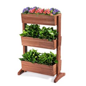 3-Tier Raised Garden Bed with Detachable Ladder and Adjustable Shelf