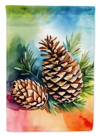 Maine White Pine Cone and Tassels in Watercolor Garden Flag Mailbox Flag Decorative Yard Flag Banner Outside Patio Artwork Yard Flower Beds