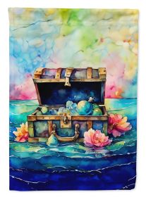 Treasure Chest Garden Flag Mailbox Flag Decorative Yard Flag Banner Outside Patio Artwork Yard Flower Beds, Garden Size, Multicolor