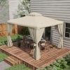 Outsunny 9.6' x 11.6' Patio Gazebo, Outdoor Canopy Shelter with 2-Tier Roof and Netting, Steel Frame for Garden, Lawn, Backyard, and Deck, Cream White