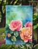 New York Roses in Watercolor Garden Flag Mailbox Flag Decorative Yard Flag Banner Outside Patio Artwork Yard Flower Beds, Garden Size, Multicolor