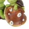 [only for pickup with a prepaid label]Garden Statue Cute Frog Face Turtles Figurines,Solar Powered Resin Animal Sculpture with 3 Led Lights for Patio