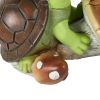 [only for pickup with a prepaid label]Garden Statue Cute Frog Face Turtles Figurines,Solar Powered Resin Animal Sculpture with 3 Led Lights for Patio