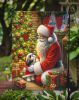Shih Tzu and Santa Claus Garden Flag Mailbox Flag Decorative Yard Flag Banner Outside Patio Artwork Yard Flower Beds, Garden Size, Multicolor