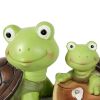 [only for pickup with a prepaid label]Garden Statue Cute Frog Face Turtles Figurines,Solar Powered Resin Animal Sculpture with 3 Led Lights for Patio