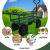 3 cu. ft. 300 lbs. Capacity Removable Sides Metal Steel Mesh Heavy Duty Utility Wagon Outdoor Garden Cart in Green