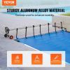 VEVOR Pool Cover Reel, Aluminum Solar Cover Reel 14 ft, Inground Swimming Pool Cover Reel Set with Rubber Wheels and Sandbags