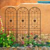 4 Pack Metal Garden Trellis 86.7" x 19.7" Rustproof Trellis for Climbing Plants Outdoor Flower Support Black