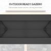 Outsunny 10' x 13' Patio Gazebo, Outdoor Gazebo Canopy Shelter with Netting, Vented Roof, Steel Frame for Garden, Lawn, Backyard, and Deck, Beige