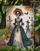 La Catrina Skeleton Spooky Halloween Garden Flag Mailbox Flag Decorative Yard Flag Banner Outside Patio Artwork Yard Flower Beds, Garden Size