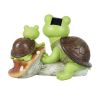 [only for pickup with a prepaid label]Garden Statue Cute Frog Face Turtles Figurines,Solar Powered Resin Animal Sculpture with 3 Led Lights for Patio