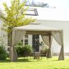 Outsunny 9.6' x 11.6' Patio Gazebo, Outdoor Canopy Shelter with 2-Tier Roof and Netting, Steel Frame for Garden, Lawn, Backyard, and Deck, Cream White
