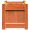 Garden Planter Wax Brown 23.6"x12.2"x12.2" Solid Wood Pine