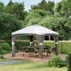 Outsunny 10' x 10' Pop Up Canopy Tent with Netting, Instant Tents for Parties, Height Adjustable, with Wheeled Carry Bag and 4 Sand Bags for Outdoor