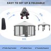 Outsunny 10' x 10' Pop Up Canopy Tent with Netting, Instant Tents for Parties, Height Adjustable, with Wheeled Carry Bag and 4 Sand Bags for Outdoor