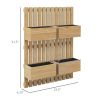 Outsunny 4 Box Raised Garden Bed with Trellis for Vine Flowers & Climbing Plants, 31.5" Tall Wall-Mounted Wood Planter Box Set with Adjustable Height