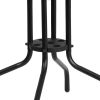 Barker 28'' Square Tempered Glass Metal Table with Gray Rattan Edging 28"D x 28"W x 28"H Used for picnics, parties, gardens