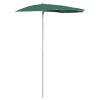 Garden Half Parasol with Pole 70.9"x35.4" Green