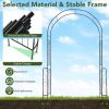 7.9 Feet Metal Garden Arch Backdrop Stand with Fence for Climbing Plants