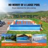 VEVOR Pool Cover Reel, Aluminum Solar Cover Reel 14 ft, Inground Swimming Pool Cover Reel Set with Rubber Wheels and Sandbags