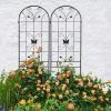 4 Pack Metal Garden Trellis 86.7" x 19.7" Rustproof Trellis for Climbing Plants Outdoor Flower Support Black