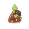 [only for pickup with a prepaid label]Garden Statue Cute Frog Face Turtles Figurines,Solar Powered Resin Animal Sculpture with 3 Led Lights for Patio