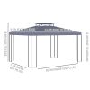 Outsunny 10' x 13' Patio Gazebo, Double Roof Outdoor Gazebo Canopy Shelter with Screen Decorate Corner Frame, for Garden, Lawn, Backyard and Deck