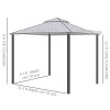 Outsunny 9.6' x 11.6' Patio Gazebo, Outdoor Canopy Shelter with 2-Tier Roof and Netting, Steel Frame for Garden, Lawn, Backyard, and Deck, Cream White