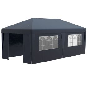 Outsunny 10' x 19.5' Pop Up Canopy Tent with Sidewalls, Height Adjustable Large Party Tent Event Shelter with Leg Weight Bags (Color: as Pic)