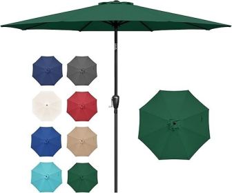 Outdoor Market Table Patio Umbrella with Button Tilt, Crank and 8 Sturdy Ribs for Garden, Deck, Lawn, Backyard & Pool (Color: as Pic)